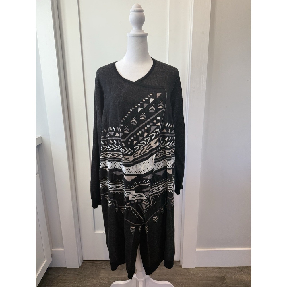 Women's Avenue Plus Size Cardigan Sweater Duster EUC
